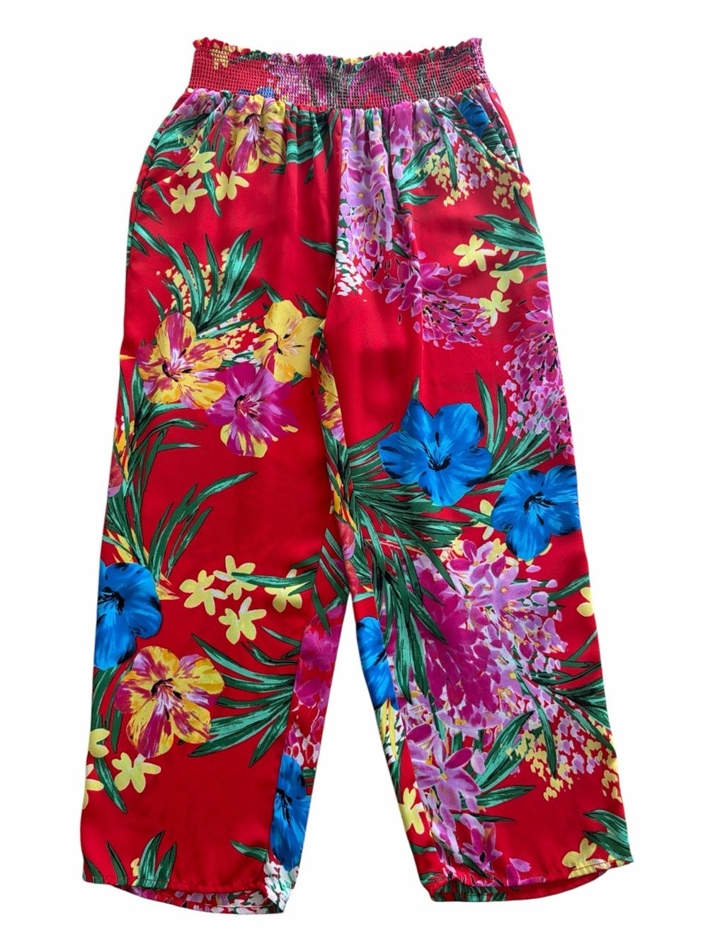 Show Me Your MuMu Red Tropical Floral Pull-On Pants